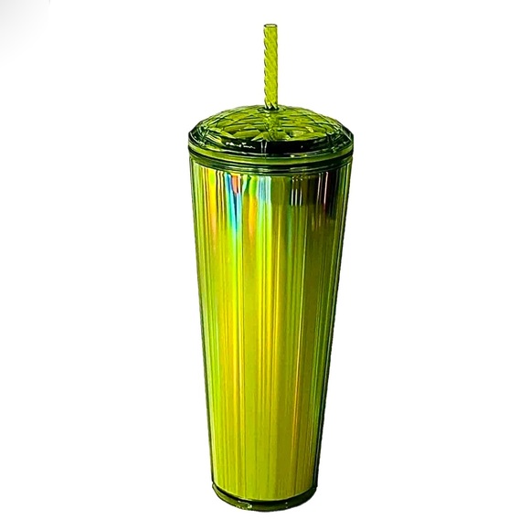 Starbucks Lime Kaleidoscope Iridescent Dome Tumbler Cold Cup 24oz Venti 2023 NWT - Picture 3 of 7
